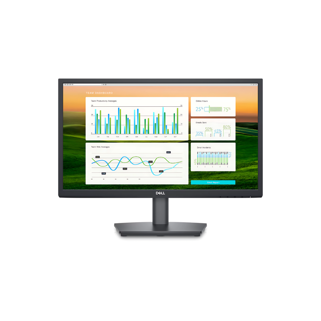 Dell-E2222HS-Black 22" (55.88 cm) FHD Monitor, Built-in Dual Speakers, VA Panel, Brightness 250 cd/m², Response Time 5ms, Anti Glare, DP Port, VGA, HDMI, 3 Year Warranty.