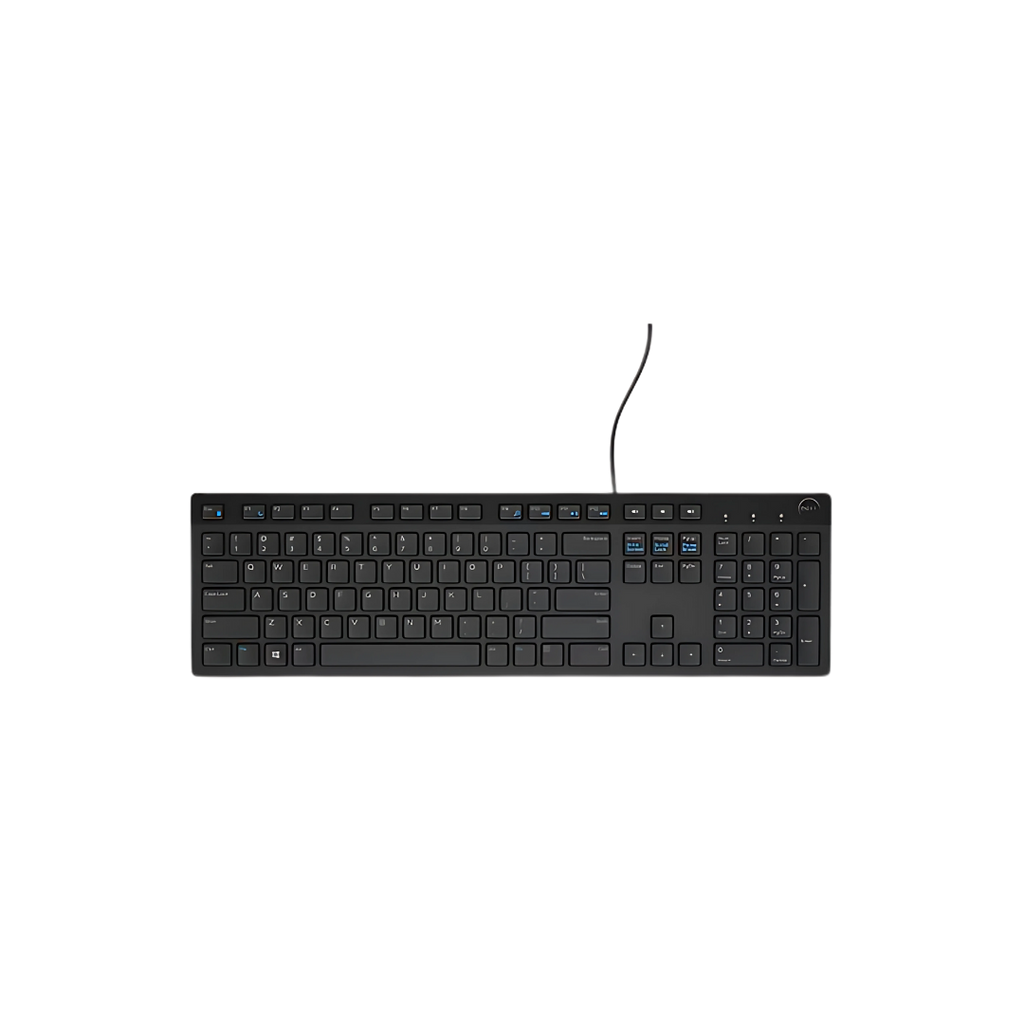Dell Wired Multimedia Keyboard - KB216 - Full-Size USB Keyboard, Chiclet Keys, Spill-Resistant, Multimedia Hot Keys, Black