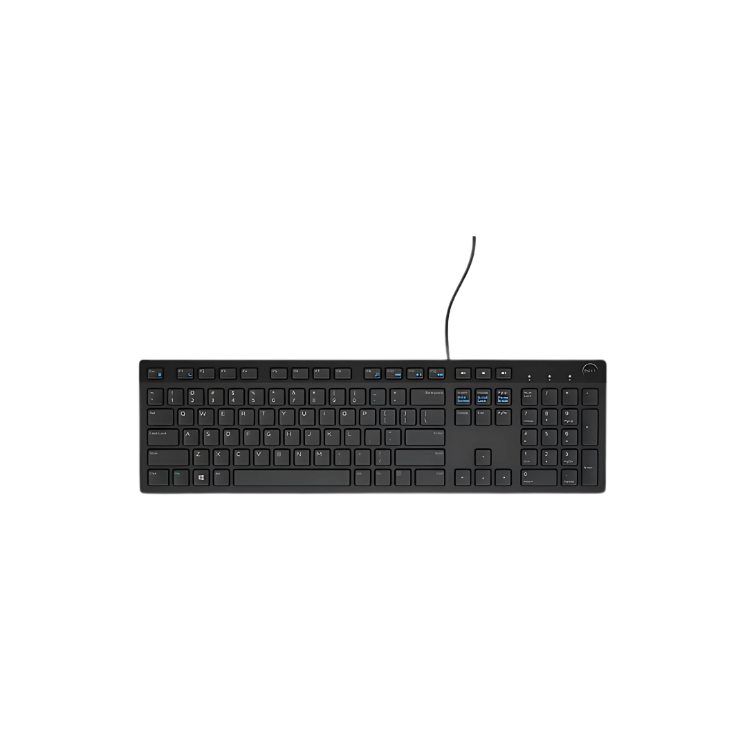 Dell Wired Multimedia Keyboard - KB216 - Full-Size USB Keyboard, Chiclet Keys, Spill-Resistant, Multimedia Hot Keys, Black