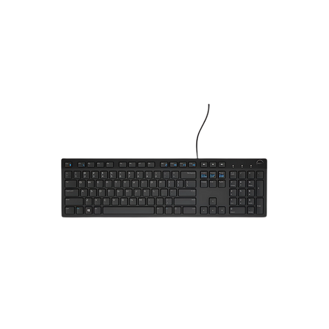 Dell Wired Multimedia Keyboard - KB216 - Full-Size USB Keyboard, Chiclet Keys, Spill-Resistant, Multimedia Hot Keys, Black