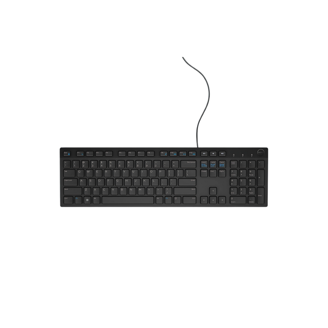 Dell Wired Multimedia Keyboard - KB216 - Full-Size USB Keyboard, Chiclet Keys, Spill-Resistant, Multimedia Hot Keys, Black